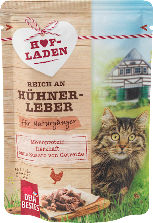 Nassfutter Katze mit Hühnerleber, Hofladen Dein Bestes