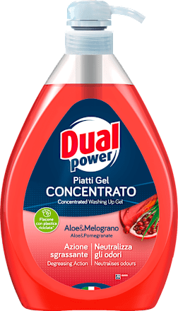 Płyn do mycia naczyń, skoncentrowany żel z pompką Aloe & Melograno Dual power