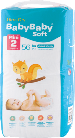 Plienky Ultra Dry - veľ. 2 Mini (3 - 6 kg) BabyBaby Soft