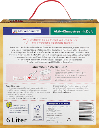 Katzenstreu Aktiv-Klumpstreu mit Aloe Vera Duft, Exquisit  Dein Bestes