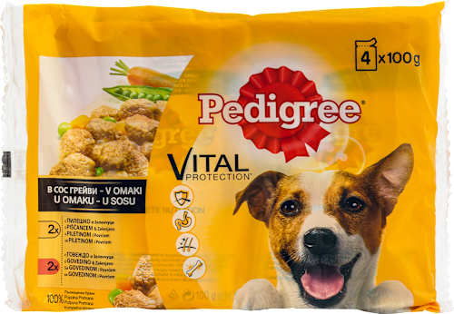 Hrana za odrasle pse – 4 vrećice – piletina, govedina, povrće Pedigree