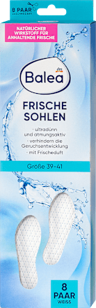 Einlegesohlen Frischesohlen weiß, Gr. 39-41 (8 Paar) Balea