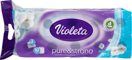 Strong&Soft toaletni papir, 3-slojni, 110 listića Violeta