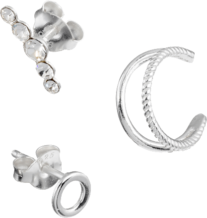 Ohrstecker und Ear Cuff 925 Silber ebelin