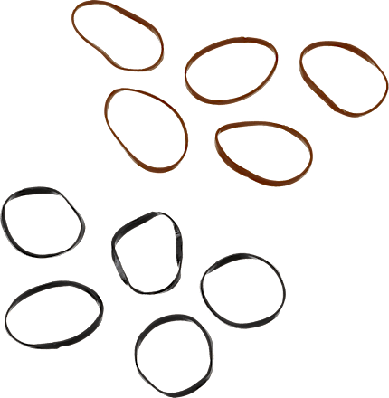 Mini-Haargummis in Organza-Säckchen schwarz / braun  ebelin