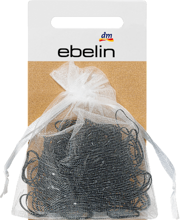 Mini-Haargummis in Organza-Säckchen schwarz / braun  ebelin