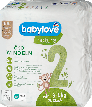 Pieluszki rozmiar 2, mini, 3-6 kg babylove nature