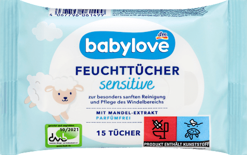 sensitive vlažne maramice za bebe sa ekstraktom badema - putna ambalaža babylove