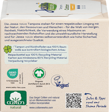 nature Cotton tamponi - normal Jessa