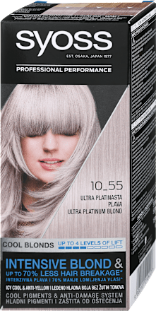 Koncentrirani barvni pigment Intensive Blond 10-55 Ultra Platinasto Blond  syoss