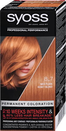 Trajno obstojna barva za lase 8-7 medeno blond syoss