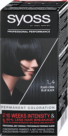 Trajno obstojna barva za lase 1-4 modro črna syoss