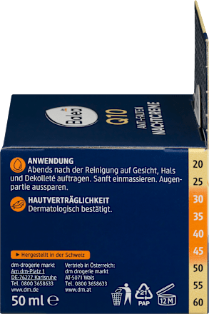 Nočna krema za obraz proti gubam z koencimom Q10, omega kompleksom in vitaminom E Balea