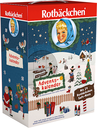 Adventskalender 2026, 24 Saft Minis Rotbäckchen