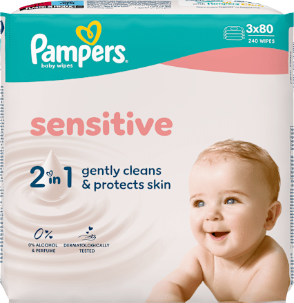 vlhčené ubrousky Sensitive 3x80 ks Pampers