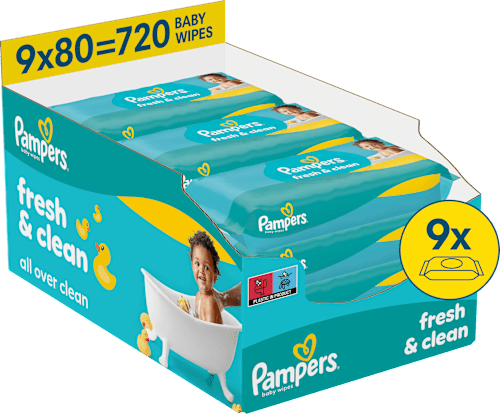 vlhčené ubrousky Fresh & Clean 9x80 ks Pampers