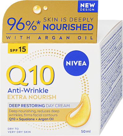 Nappali arckrém Q10 Anti-Wrinkle EXTRA NOURISH DEEP RESTORING NIVEA