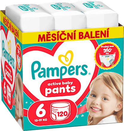 plenkové kalhotky velikost 6 , měsíční balení Pampers active baby