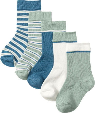 Socken mit Streifen-Muster, grün + blau + weiß, Gr. 31/33 ALANA