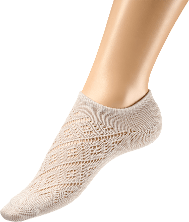 nízké ponožky háčkované, šedé 35-38 Fascino