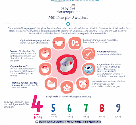 Пелени-гащички Maxi, размер 4, 8–15 кг babylove