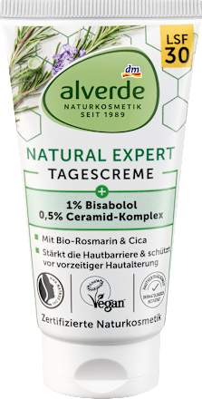 Denný pleťový krém Natural Expert 1 % Bisabolol 0,5 % Ceramid-Komplex OF 30 alverde NATURKOSMETIK