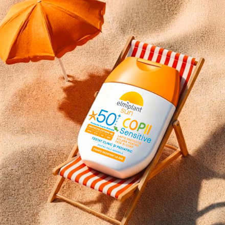 Lapte pentru piele sensibilă cu protecție solară pentru copii SPF 50+ Elmiplant