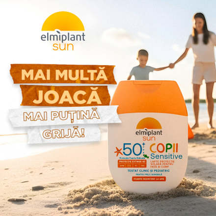 Lapte pentru piele sensibilă cu protecție solară pentru copii SPF 50+ Elmiplant
