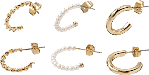 Creolen mit Perlen, Gold-Optik ebelin