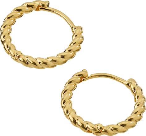 Kolczyki pozłacane skręcone koła ebelin