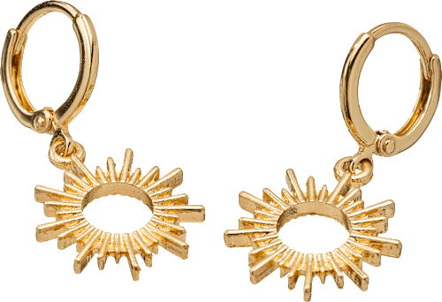 Creolen recycelt Sonnen-Anhänger, Gold-Optik ebelin
