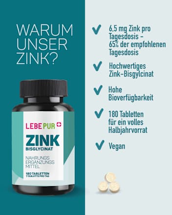 Zink Tabletten 180 St Lebepur