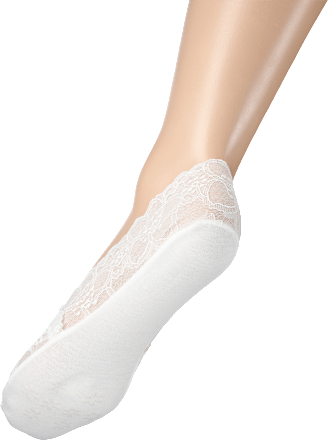 Stopalice sa čipkom i pamučnim gazištem, bijela, vel. 39-42 Fascino