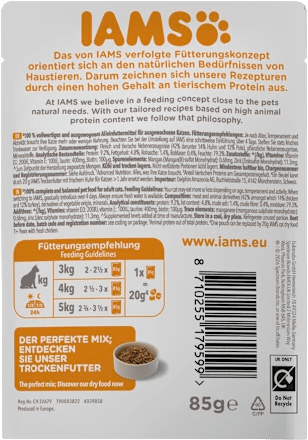 Nassfutter Katze mit Huhn & Pute in Sauce IAMS