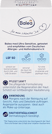 Gesichtscreme ultra sensitive LSF 50 Balea med