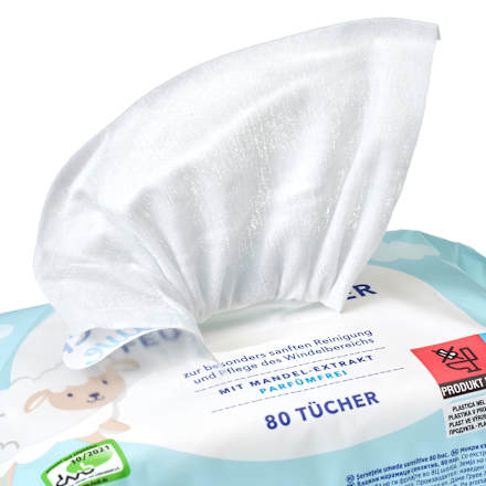 Vlažni robčki Sensitive, 2 × 80 kos babylove