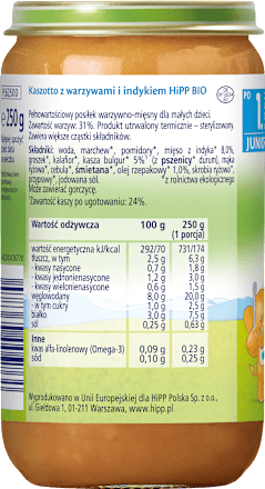 Kaszotto z warzywami i indykiem, po 12. m-cu HiPP