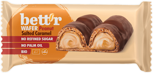 Био вафлен бар с пълнеж от фъстъчен крем bett’r