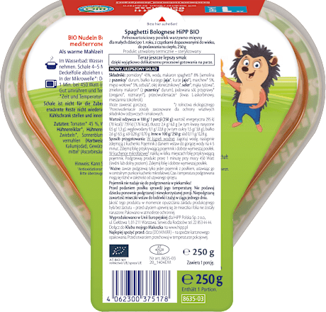 Spaghetti Bolognese BIO po 1. roku życia HiPP