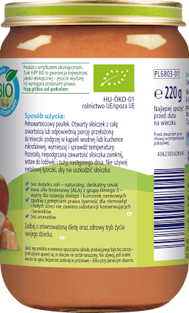Jarzynki z kurczakiem i kluseczkami BIO, po 9. miesiącu HiPP