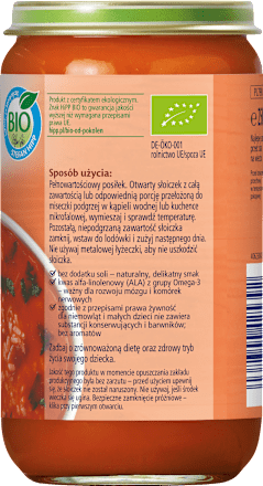 Zupka pomidorowa z ryżem i indykiem BIO Junior, po 1. roku HiPP