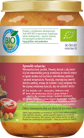 Kasza bulgur z warzywami, cieciorką i wołowiną BIO, po 9. miesiącu HiPP