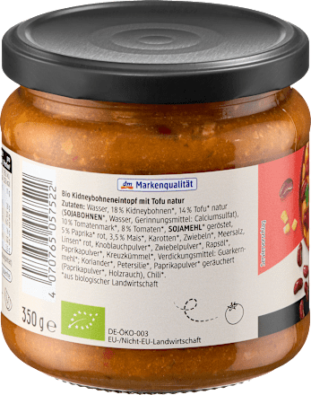 Vegansko varivo od graha s tofuom natur - Chili con Tofu dmBio