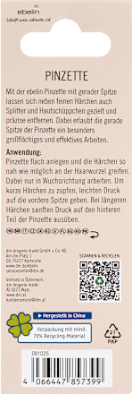 Pinzette mit gerader Spitze ebelin