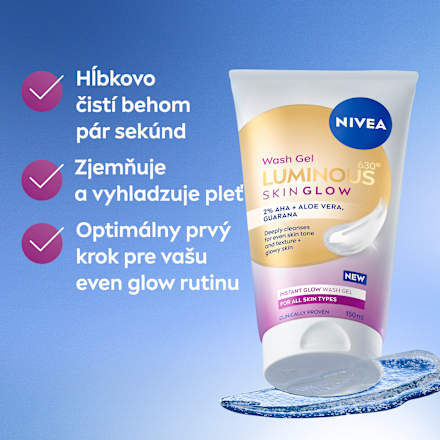 Čistiaci pleťový gél Luminous 630° Skin Glow NIVEA