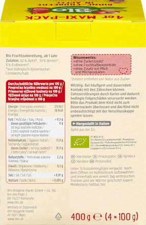 Quetschie Birne-Erdbeere in Apfel ab 1 Jahr Maxi-Pack dmBio