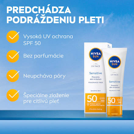 Pleťový krém na opaľovanie Sensitive OF 50 NIVEA SUN