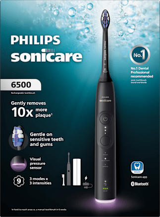 Elektromos fogkefe Sonicare 6500 fekete színben tokkal Philips Sonicare