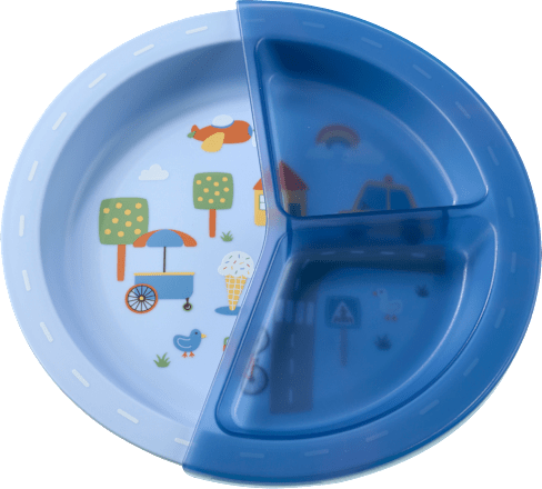 Teller mit Trennschale blau babylove