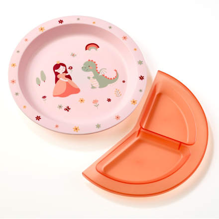 Teller mit Trennschale rosa babylove